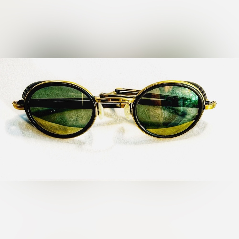 Vintage DOX GRN Mirror Oval Folding Sunglasses Oval Sunglasses